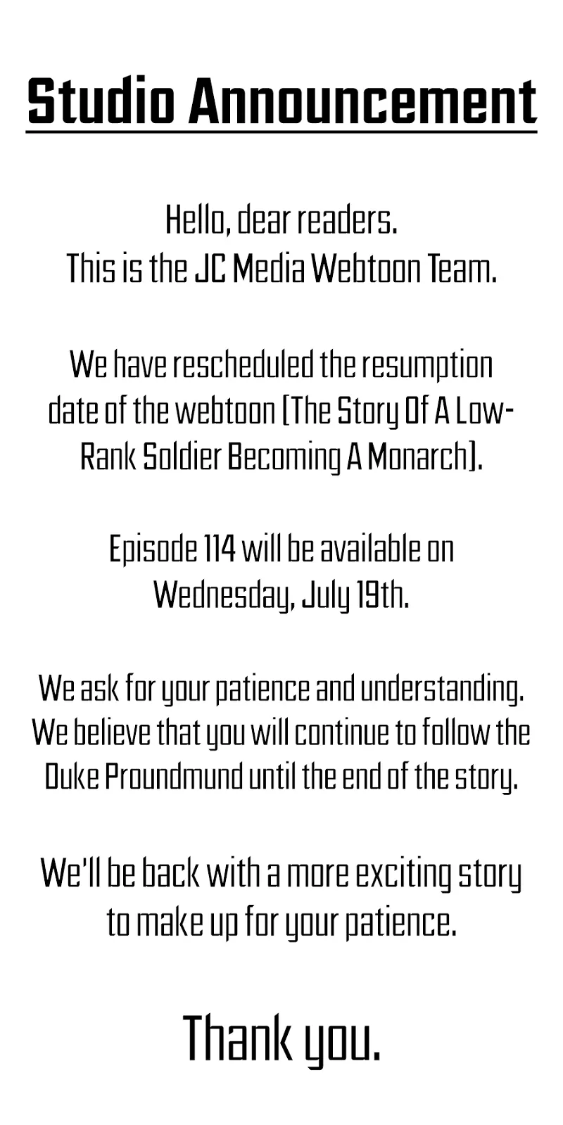 The Story of a Low-Rank Soldier Becoming a Monarch. Chapter 113.5 page 1