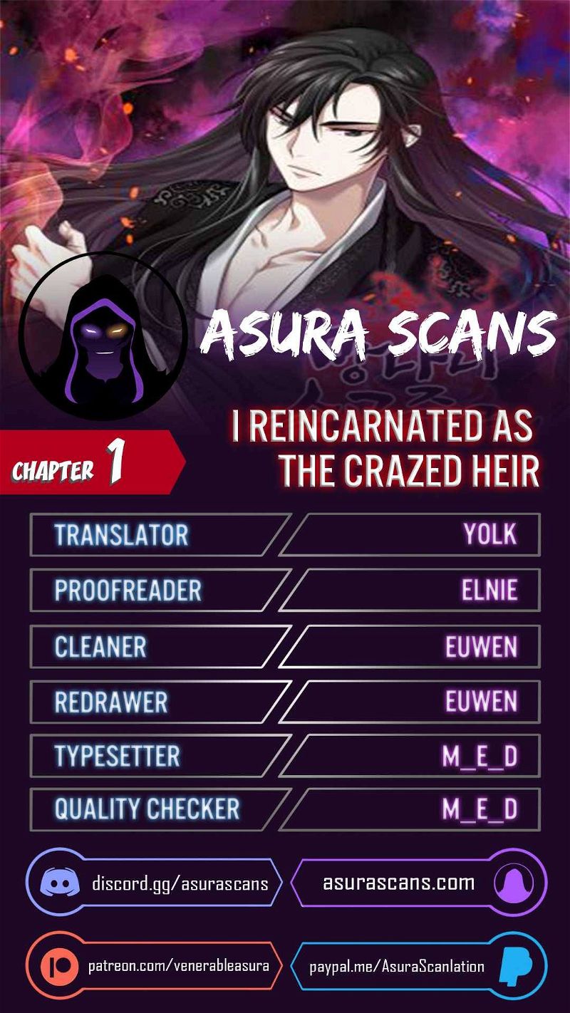 I Reincarnated As The Crazed Heir Chapter 1 page 1